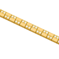 18ct Gold Diamond Cube Link Bracelet