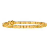 18ct Gold Diamond Cube Link Bracelet