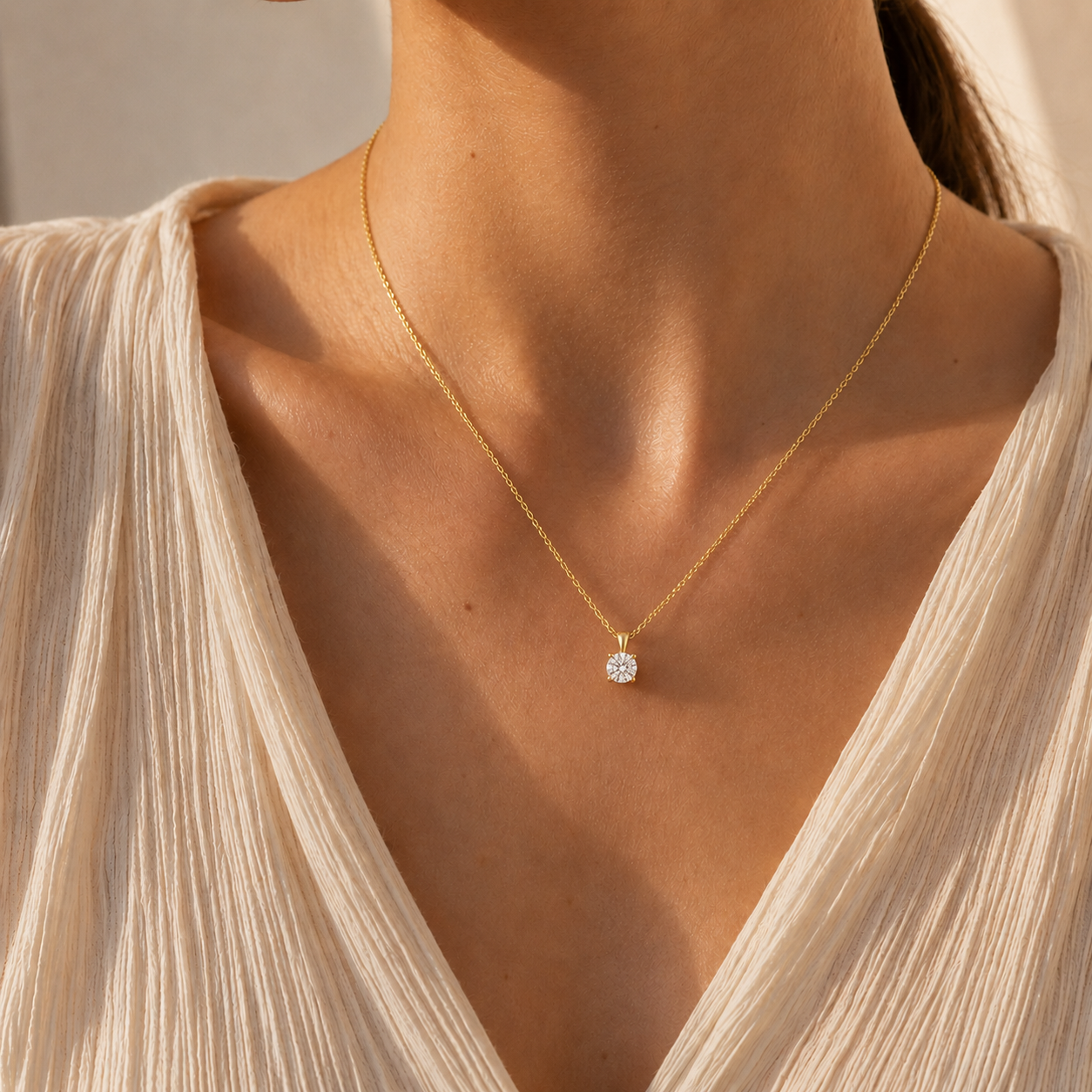 18ct Gold Solitaire Diamond Pendant (0.40ct)