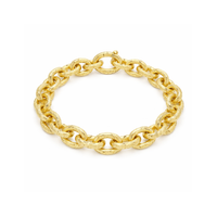 18ct gold oval link matte bracelet from Appleby Jewellers Dublin, featuring a sleek, polished design with a secure clasp.