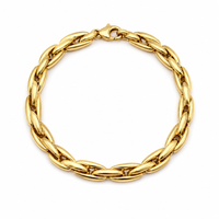 18ct gold oval link bracelet with polished finish, elegant jewelry piece from Appleby Jewellers Dublin.