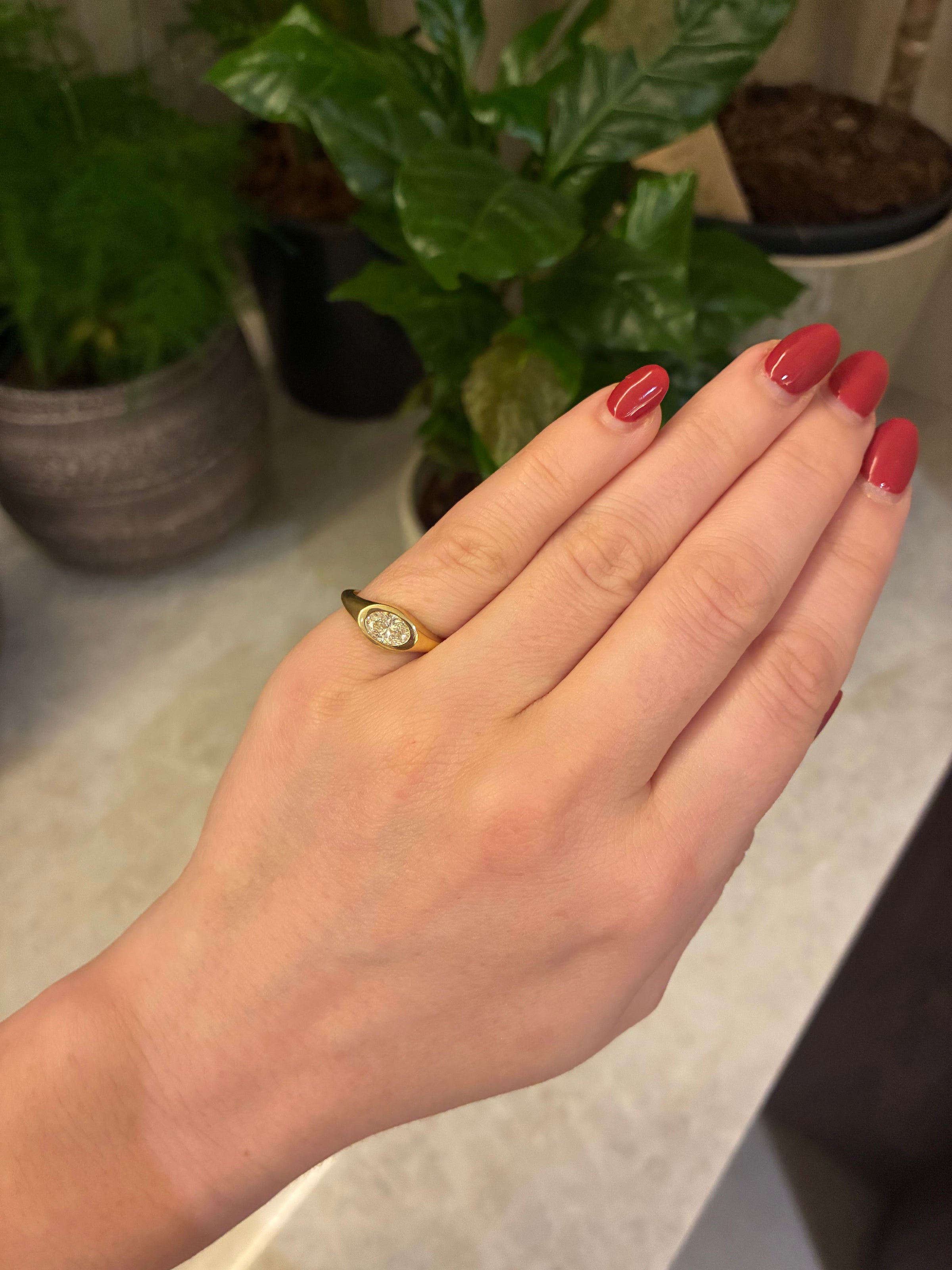 East-West Bezel Pinky Ring