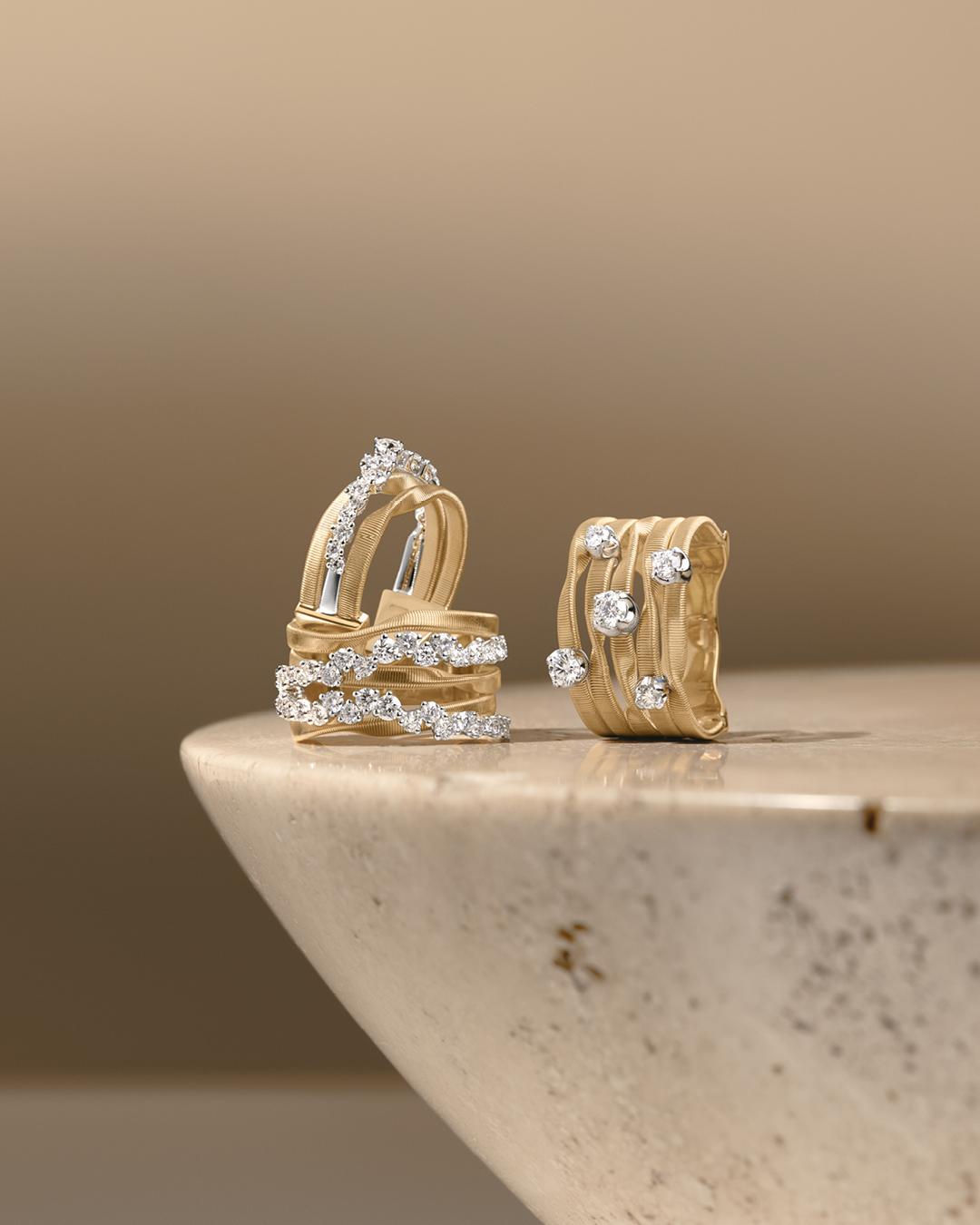 Marrakech Three-Strand Ring With Diamond Row - Appleby Jewellers Dublin
