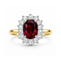 3.27ct Vivid Red Ruby and Diamond Ring
