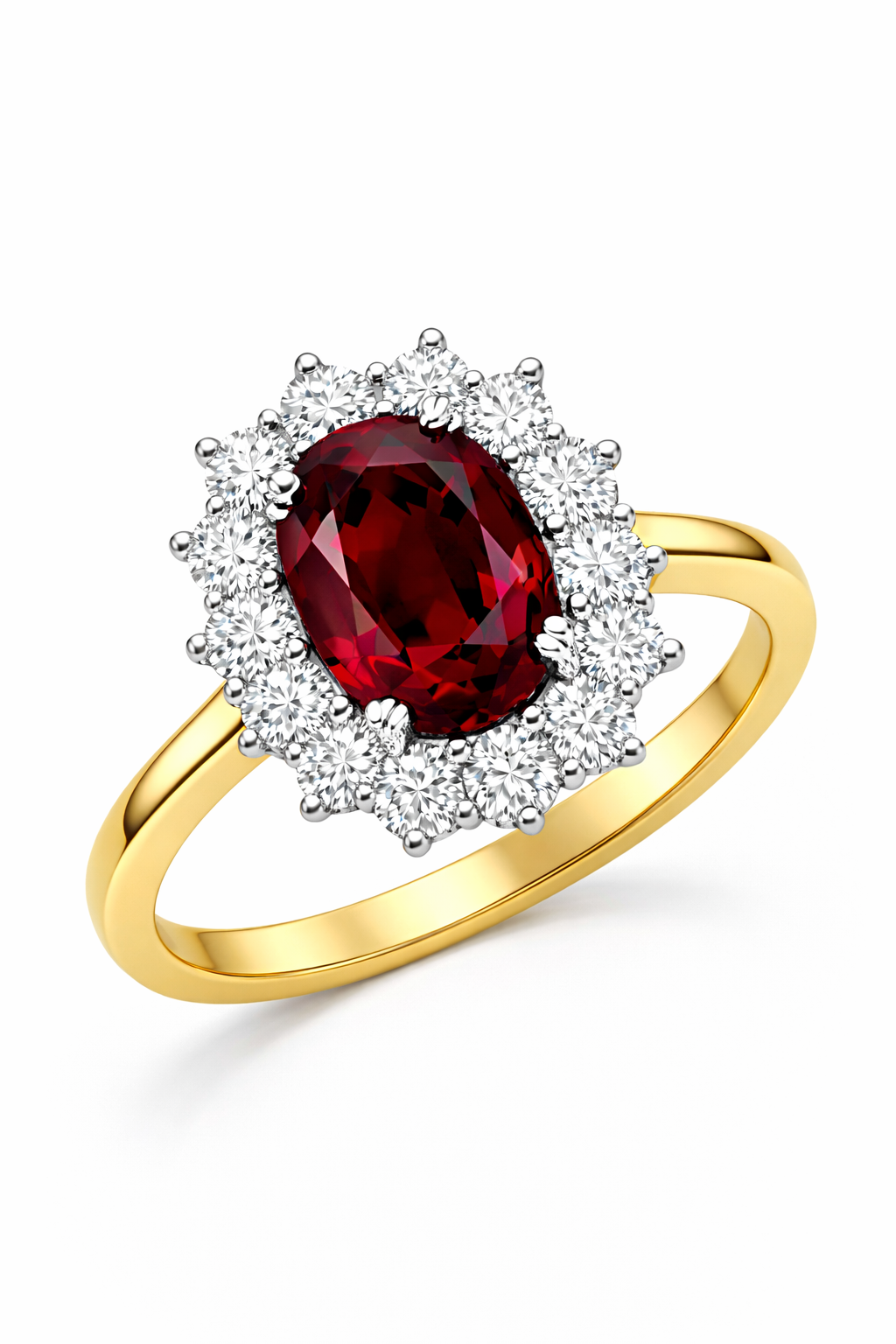 3.27ct Vivid Red Ruby and Diamond Ring