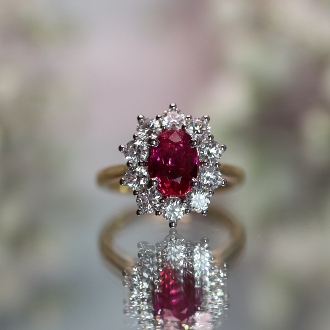 Diamond and ruby online ring