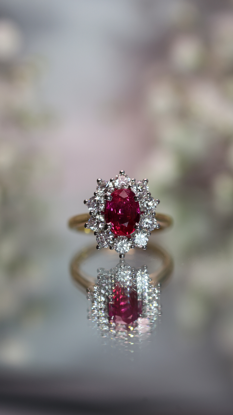 The "Kate" Ruby and Diamond, Yellow Gold