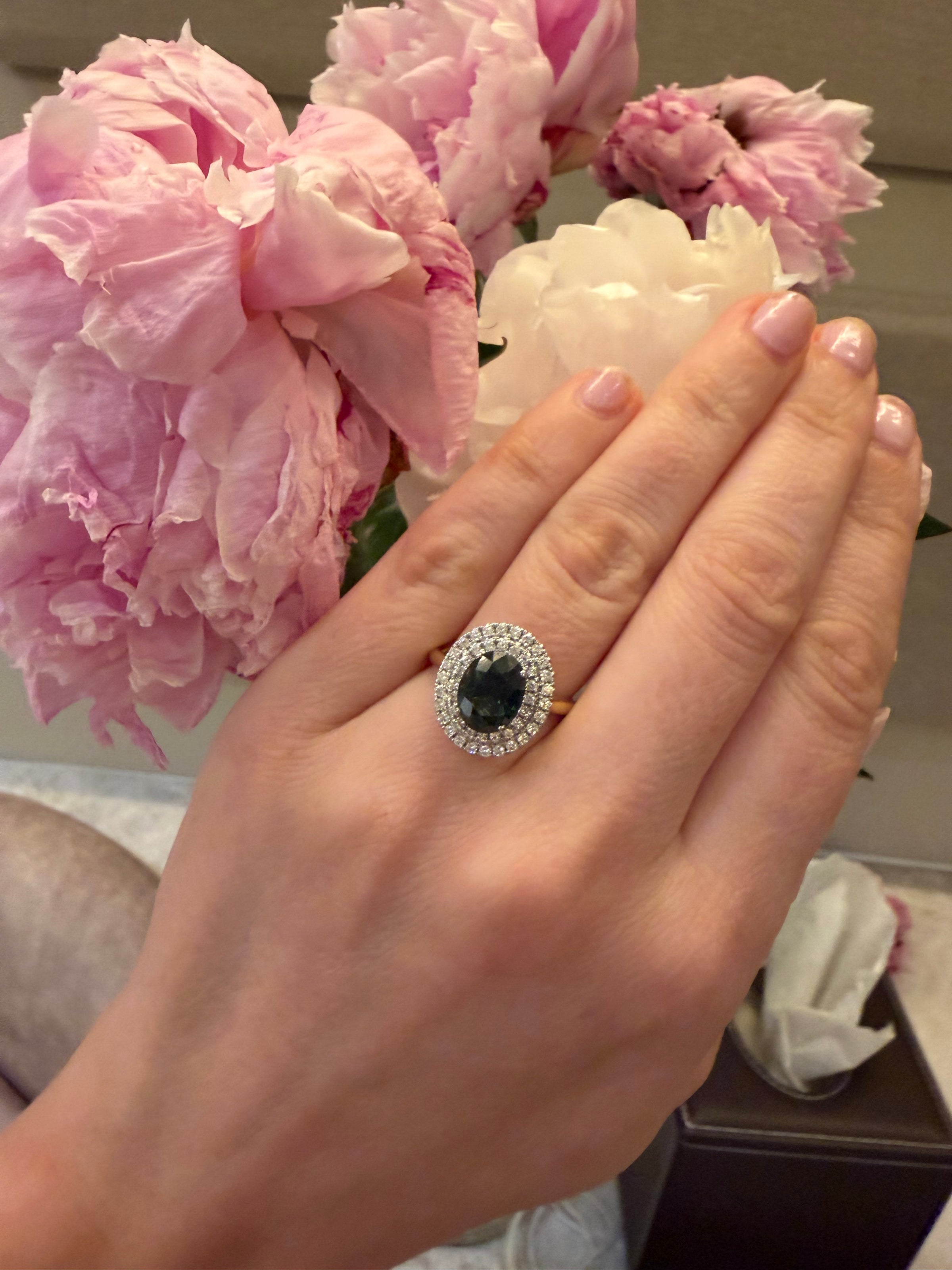 Teal Sapphire Corrine Ring