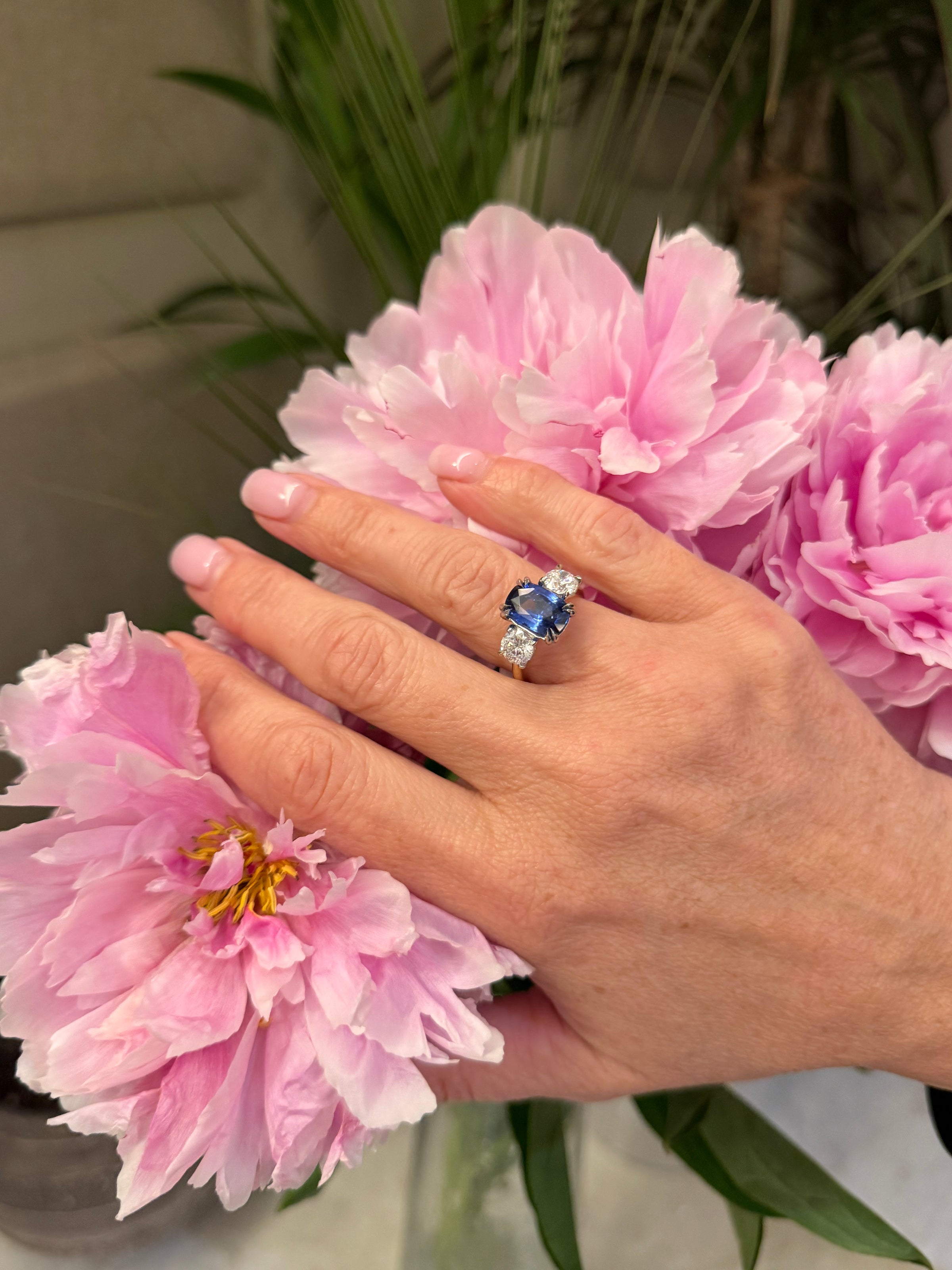 The Trinity Blue Sapphire Ring (4.06ct)