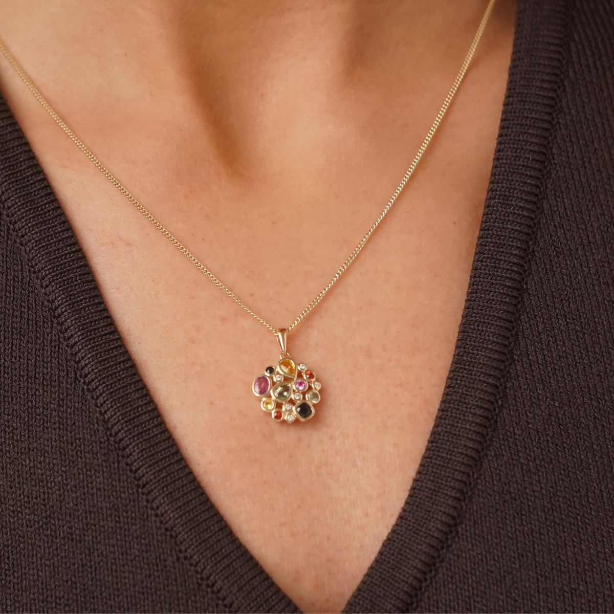 Multi-Coloured Sapphire Pendant - Appleby Jewellers Dublin