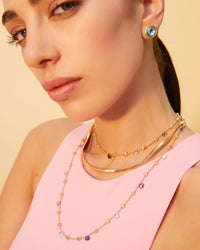 Jaipur Colour Blue topaz stud earrings, large - Appleby Jewellers Dublin