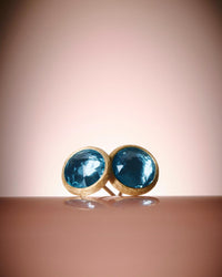 Jaipur Colour Blue topaz stud earrings, large - Appleby Jewellers Dublin