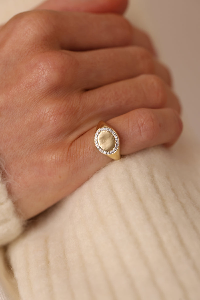 Diamond Pinky Signet Ring