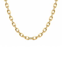 9ct yellow gold squared link chain necklace with a polished finish, showcasing a stylish geometric design by Appleby Jewellers Dublin