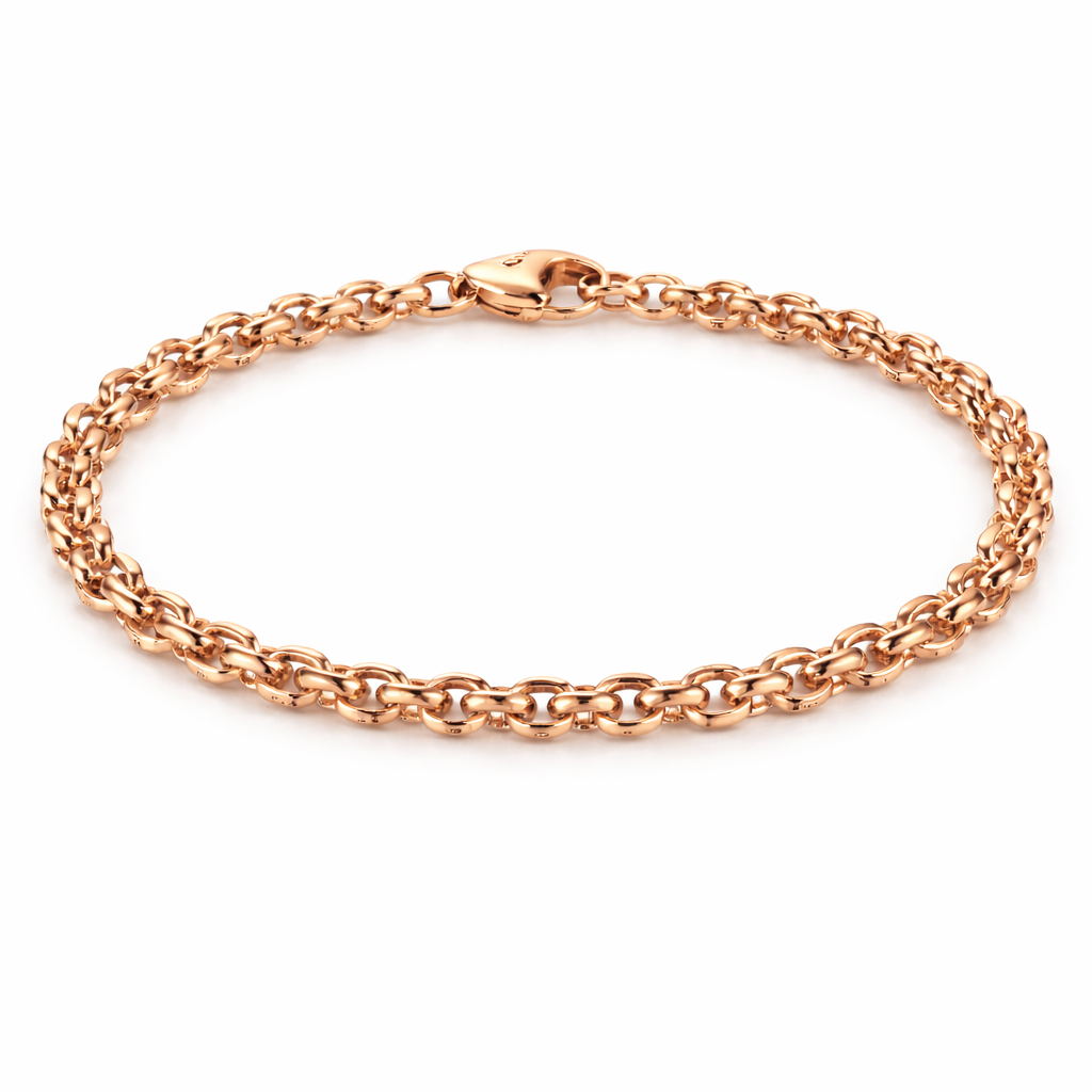 9ct Rose Gold Double Belcher Link Bracelet - Appleby Jewellers Dublin