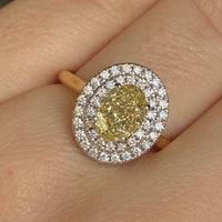 The Grand Corrine – Yellow Diamond Halo Ring