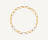JAIPUR  18ct yellow gold elongated link necklace with pavé diamond links