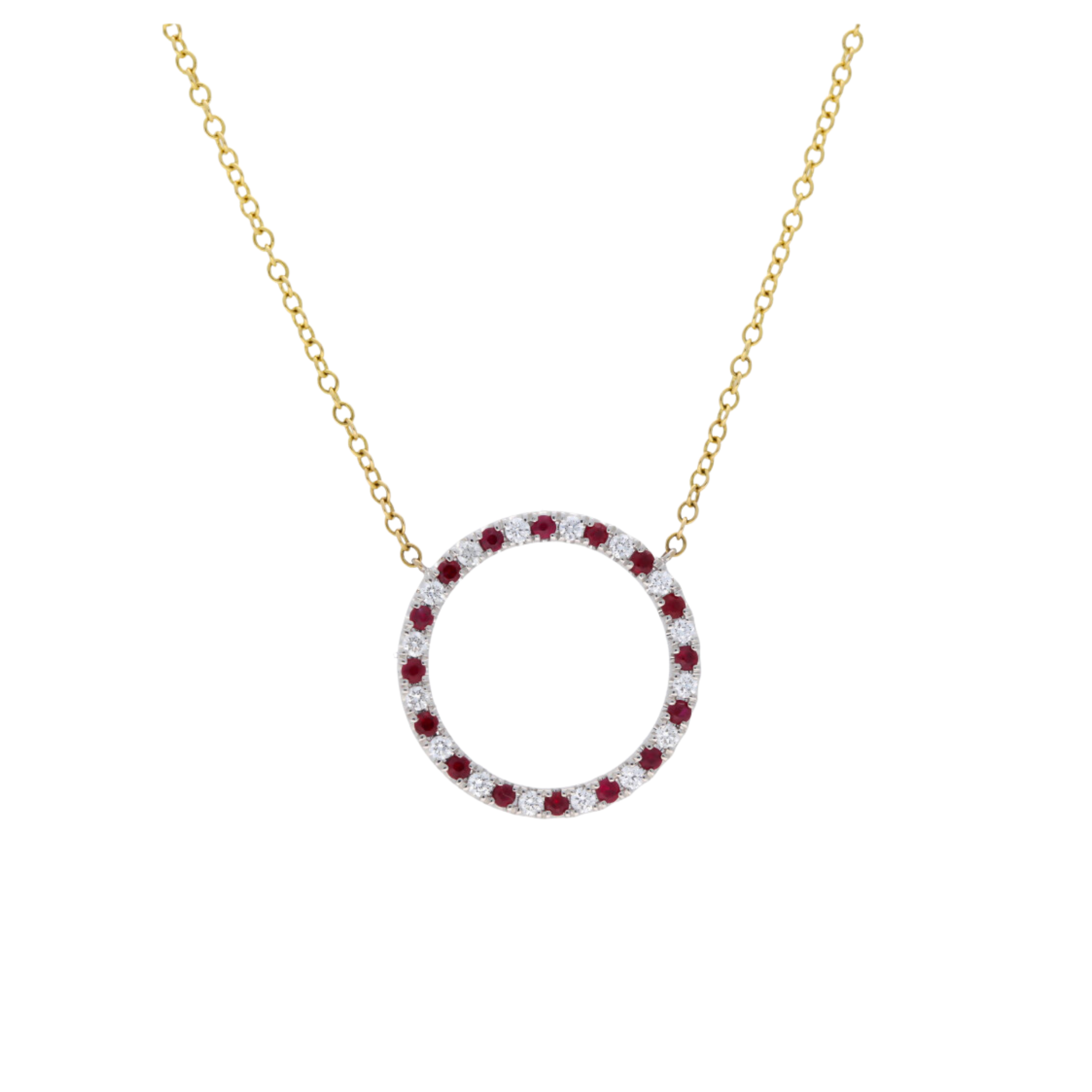 Ruby and Diamond Circle Of Life Pendant