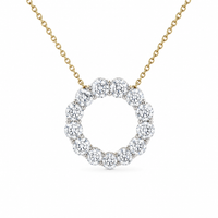Diamond circle pendant necklace featuring 1.45ct total weight from Appleby Jewellers Dublin, showcasing a sparkling diamond design.