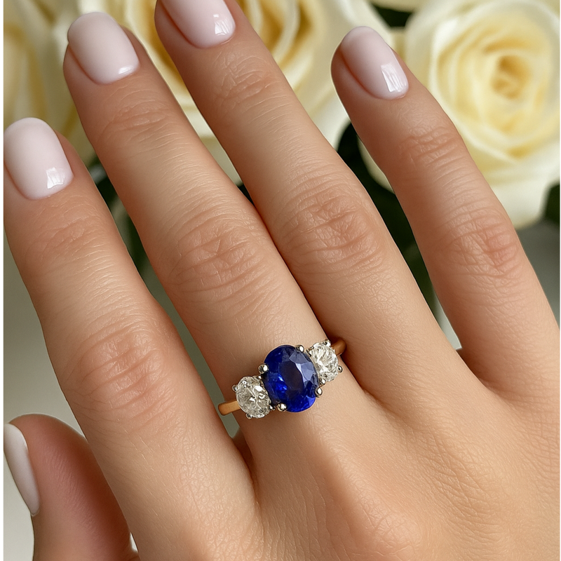 The "Tulip" with Sapphire and Diamond