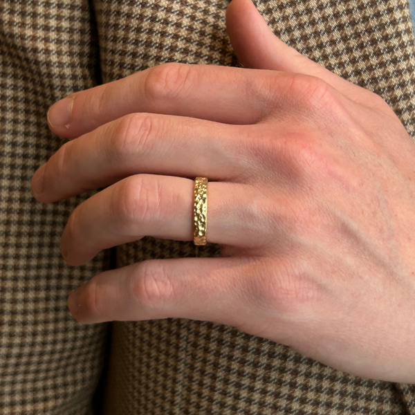 The Burren Textured Gold Band - Appleby Jewellers Dublin