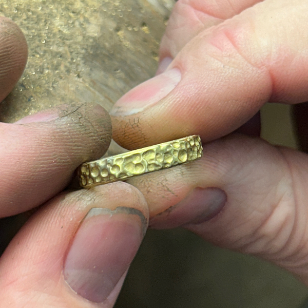 The Burren Textured Gold Band - Appleby Jewellers Dublin