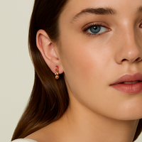 14ct Gold Rhodolite, Citrine & Amethyst Earrings - Appleby Jewellers Dublin