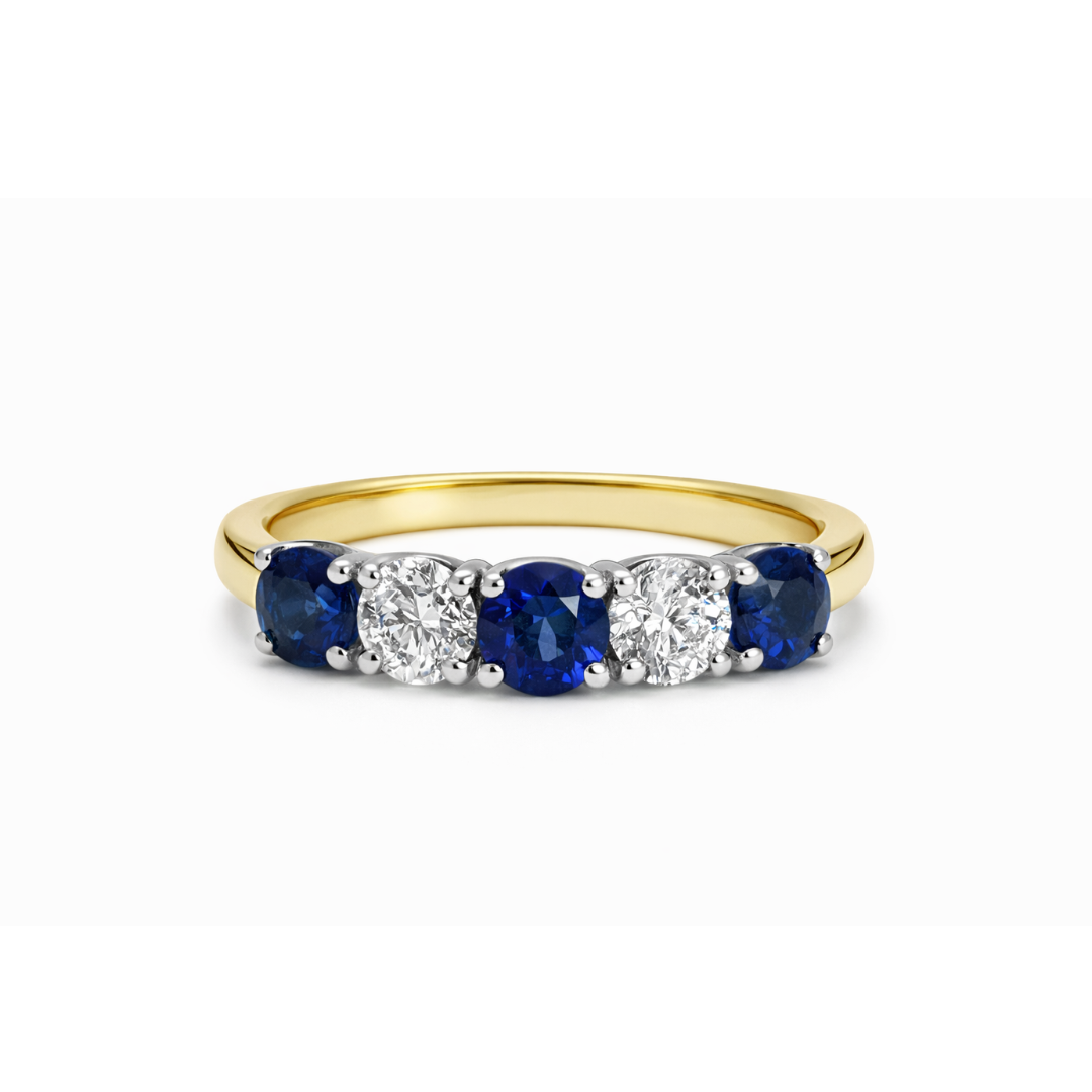 Arc Sapphire & Diamond Ring