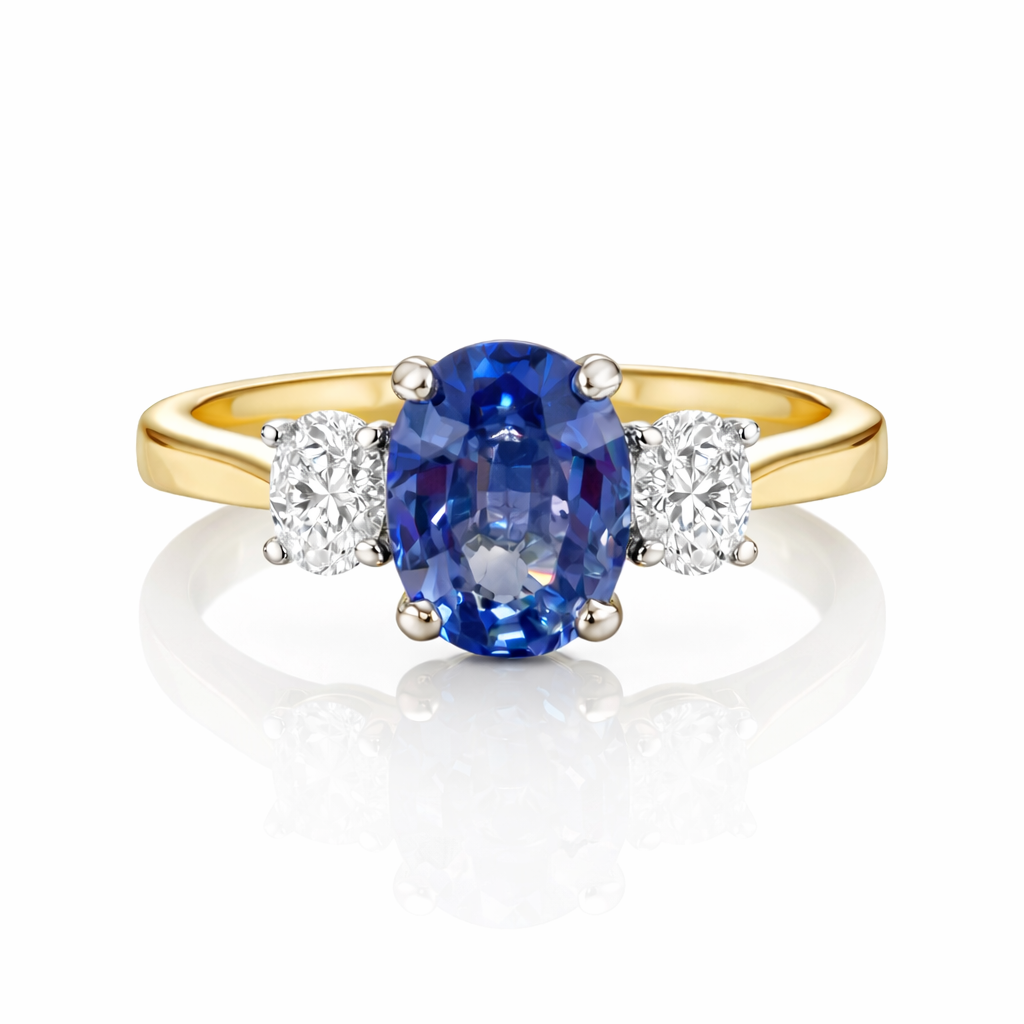 Ascot 3.30ct Fine Blue Sapphire & Diamond Ring