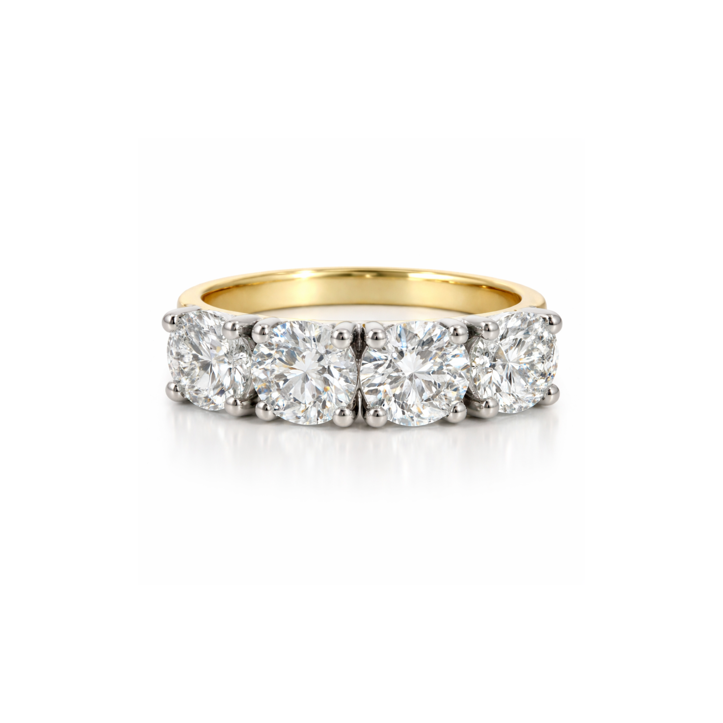 Elegant Ascot Eternity Ring by Appleby Jewellers Dublin featuring four sparkling diamonds in a continuous band.