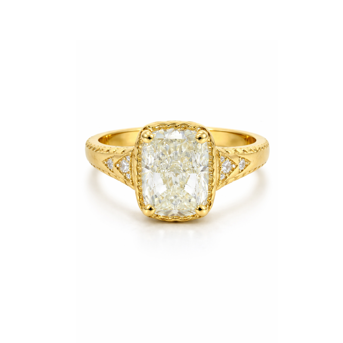Elegant diamond ring called Aurelia with a 1.50ct central diamond, displayed in a close-up shot showcasing its sparkling design.