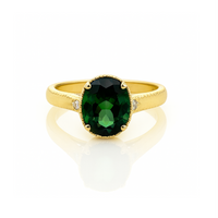 Green tourmaline ring with a 3.45 carat gemstone set in a stylish band, designed by Appleby Jewellers Dublin.