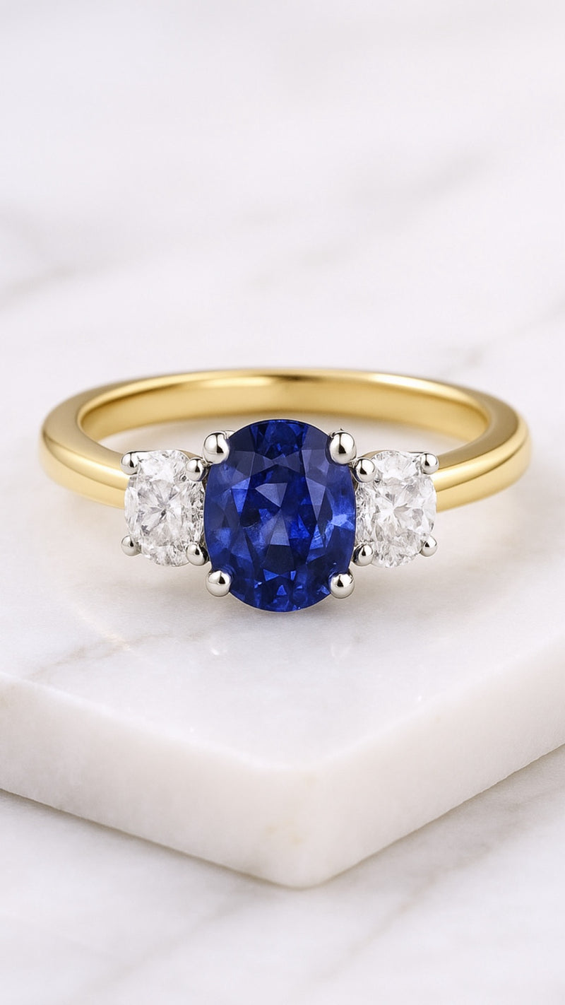 The "Ascot" with Sapphire and Diamond