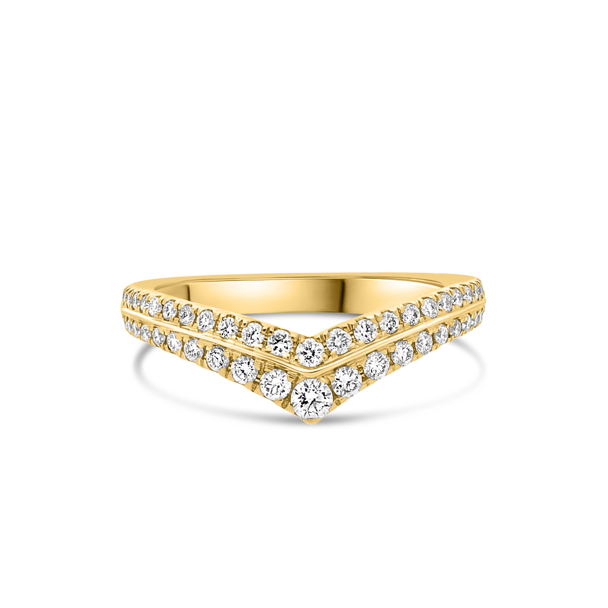 The Verona Diamond Chevron Wedding Band