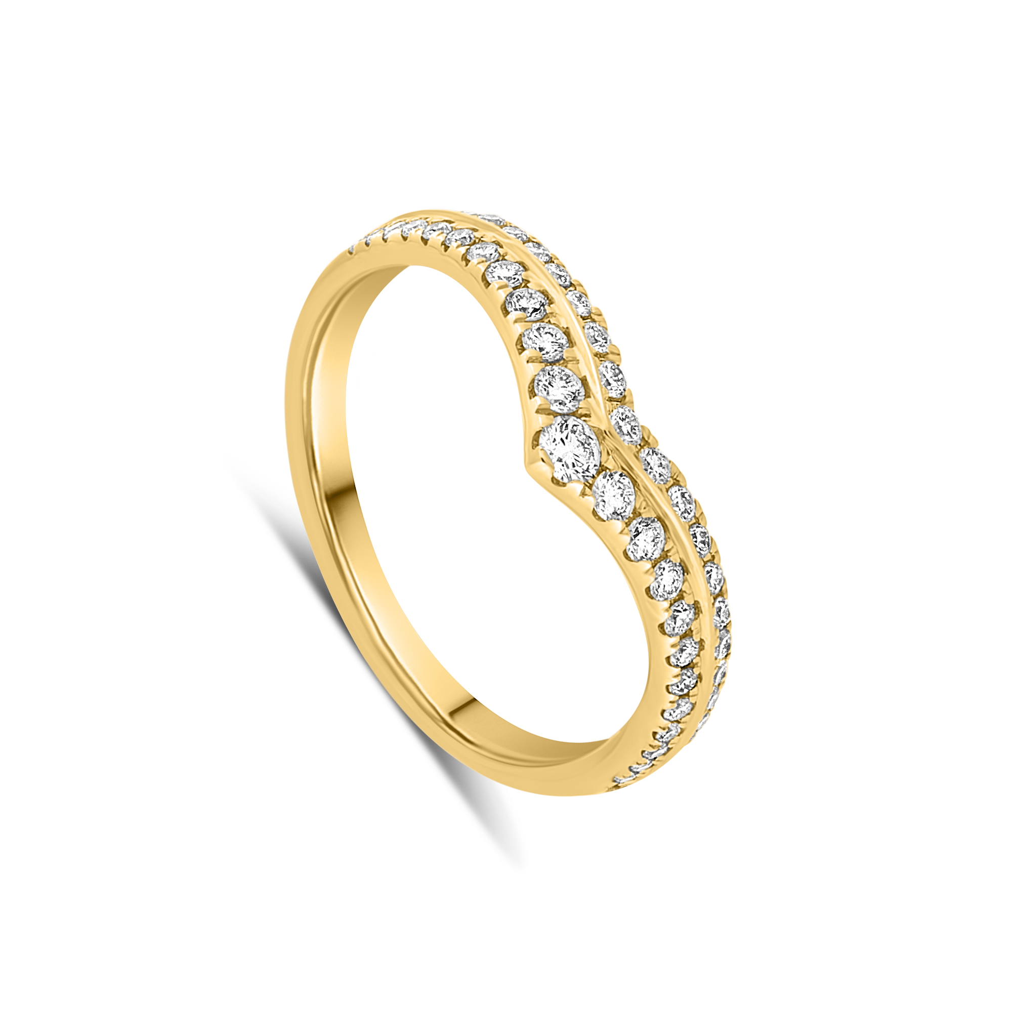 The Verona Diamond Chevron Wedding Band