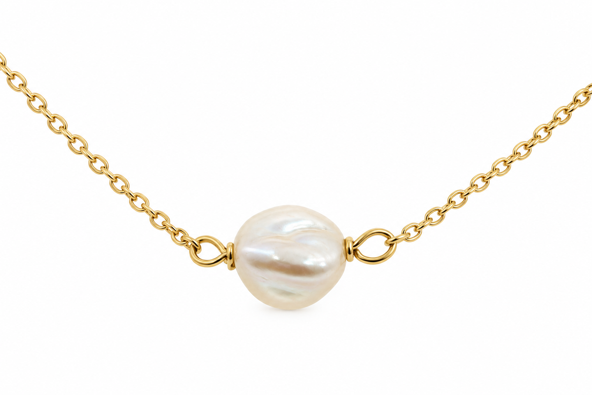 Keshi Pearl Station Necklace