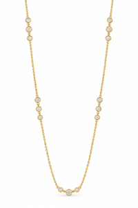 18ct Yellow Gold 0.50ct Diamond Bezel Necklace – 36 Inches