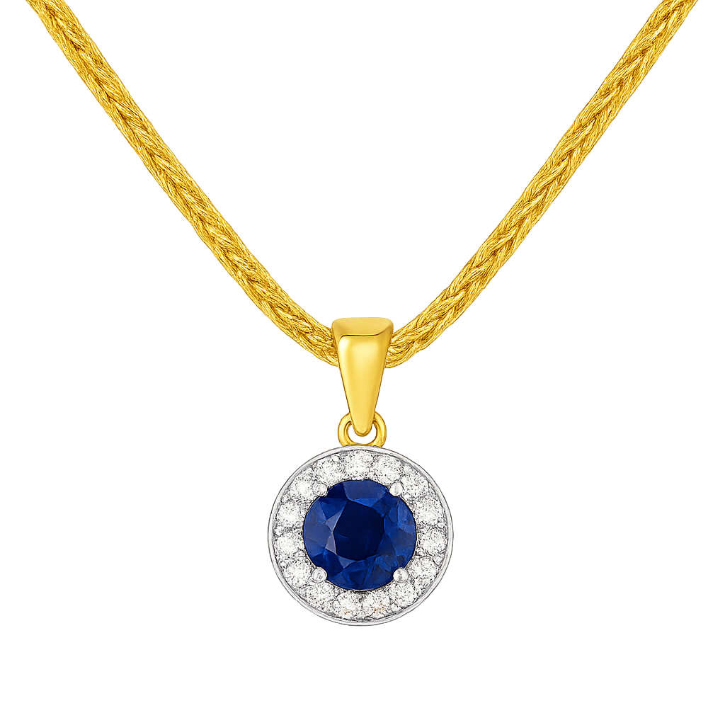 Sapphire Halo Diamond Pendant - Appleby Jewellers Dublin
