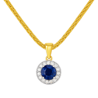 Sapphire Halo Diamond Pendant - Appleby Jewellers Dublin