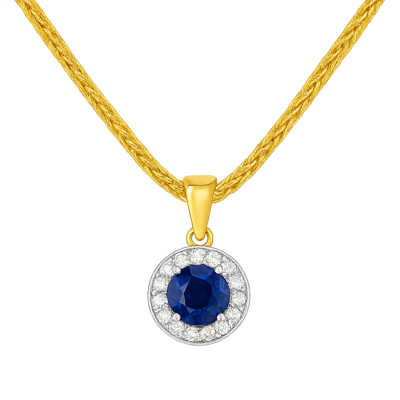 Sapphire Halo Diamond Pendant - Appleby Jewellers Dublin