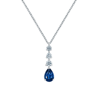 Vivid Blue Sapphire and Diamond Pendant