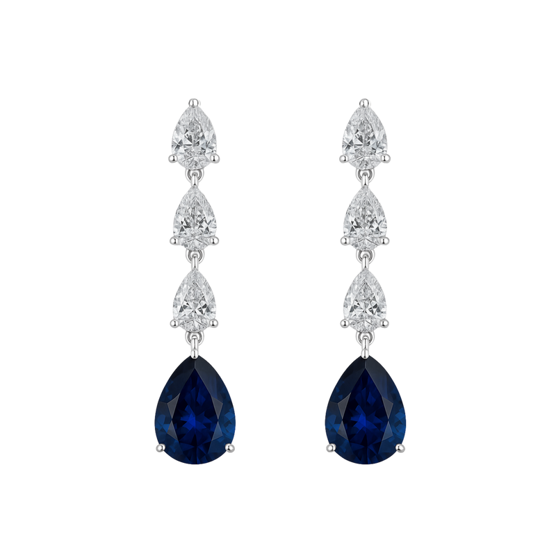 Sapphire and Diamond Trio Earrings
