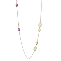 Watercolour Gemstone Necklace (35 inch chain)