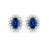 Blue sapphire and diamond earrings featuring elegant design, crafted by Appleby Jewellers Dublin.