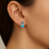 White Gold Blue Topaz Drop Earrings