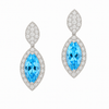Blue Topaz & Diamond Drop Earrings