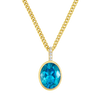 18ct Yellow Gold Blue Topaz & Diamond Pendant - Appleby Jewellers Dublin