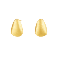 14ct brushed gold pebble earrings from Appleby Jewellers Dublin, showcasing smooth, rounded gold earrings with a matte finish.