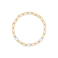 Jaipur 18ct yellow gold elongated link necklace with pavé diamond links - Appleby Jewellers Dublin