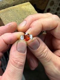 The Trinity Orange Sapphire Ring